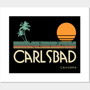 Carlsbad California Sunset and Palm Trees Posters and Art